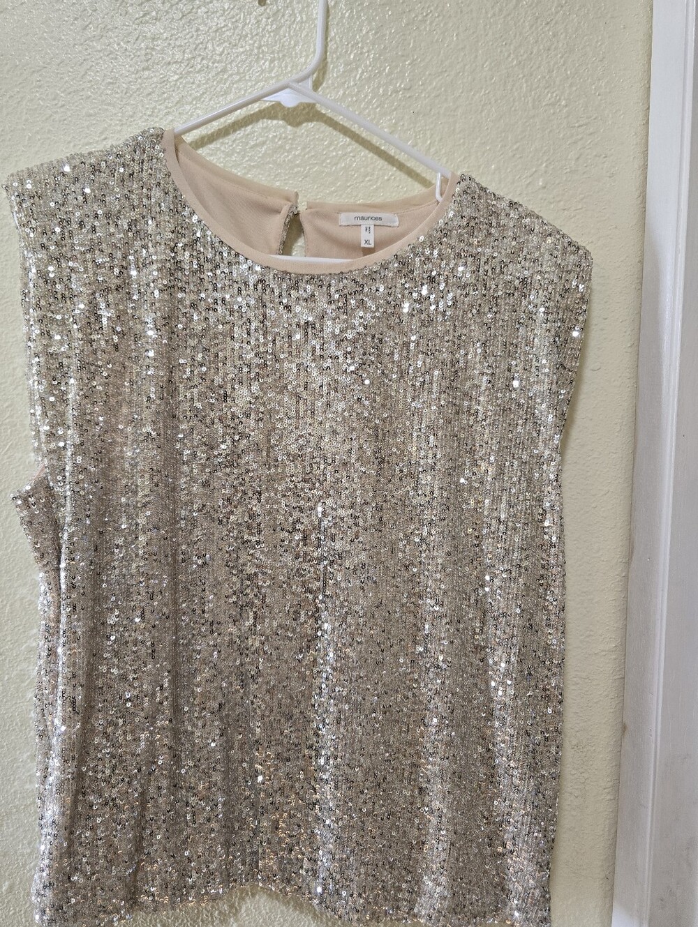 Maurices Champagne Sequin Shell Top